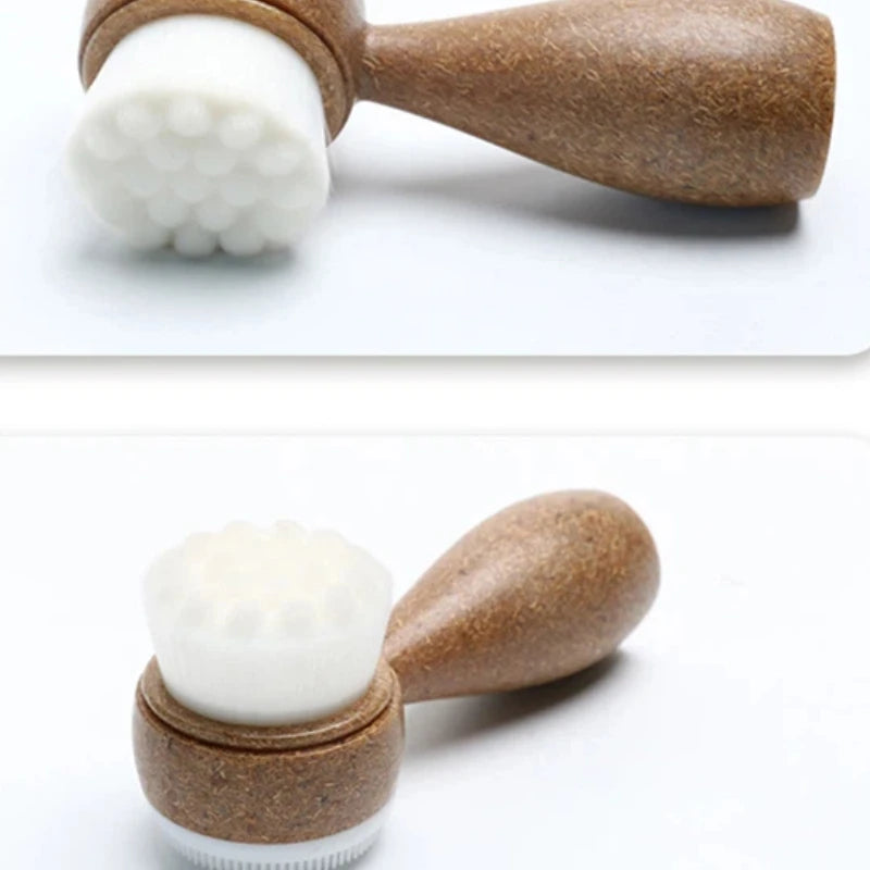 Double-Sided Coconut Handle Facial Exfoliating Brush Facial Exfoliating Brush QXL