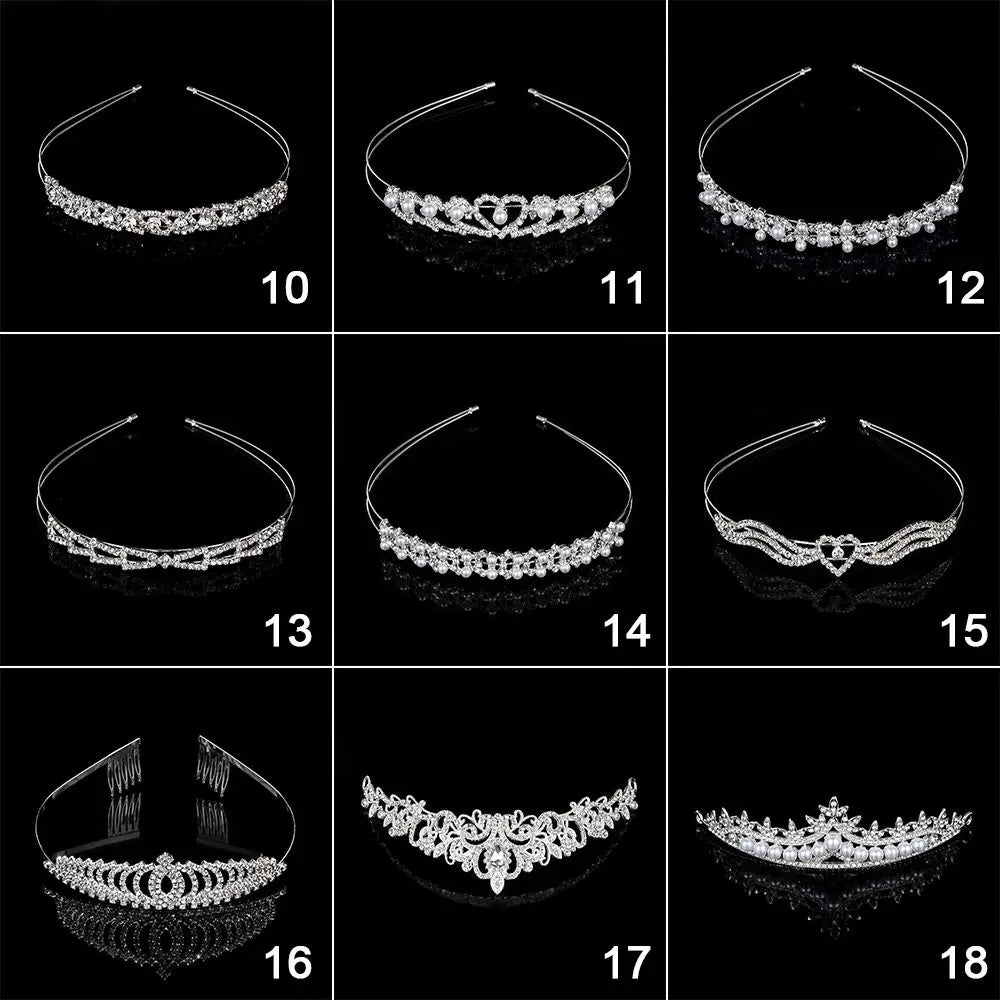 Crystal Rhinestone Princess Tiara Crown Headband – Wedding & Party Crystal Crown Headband QXL