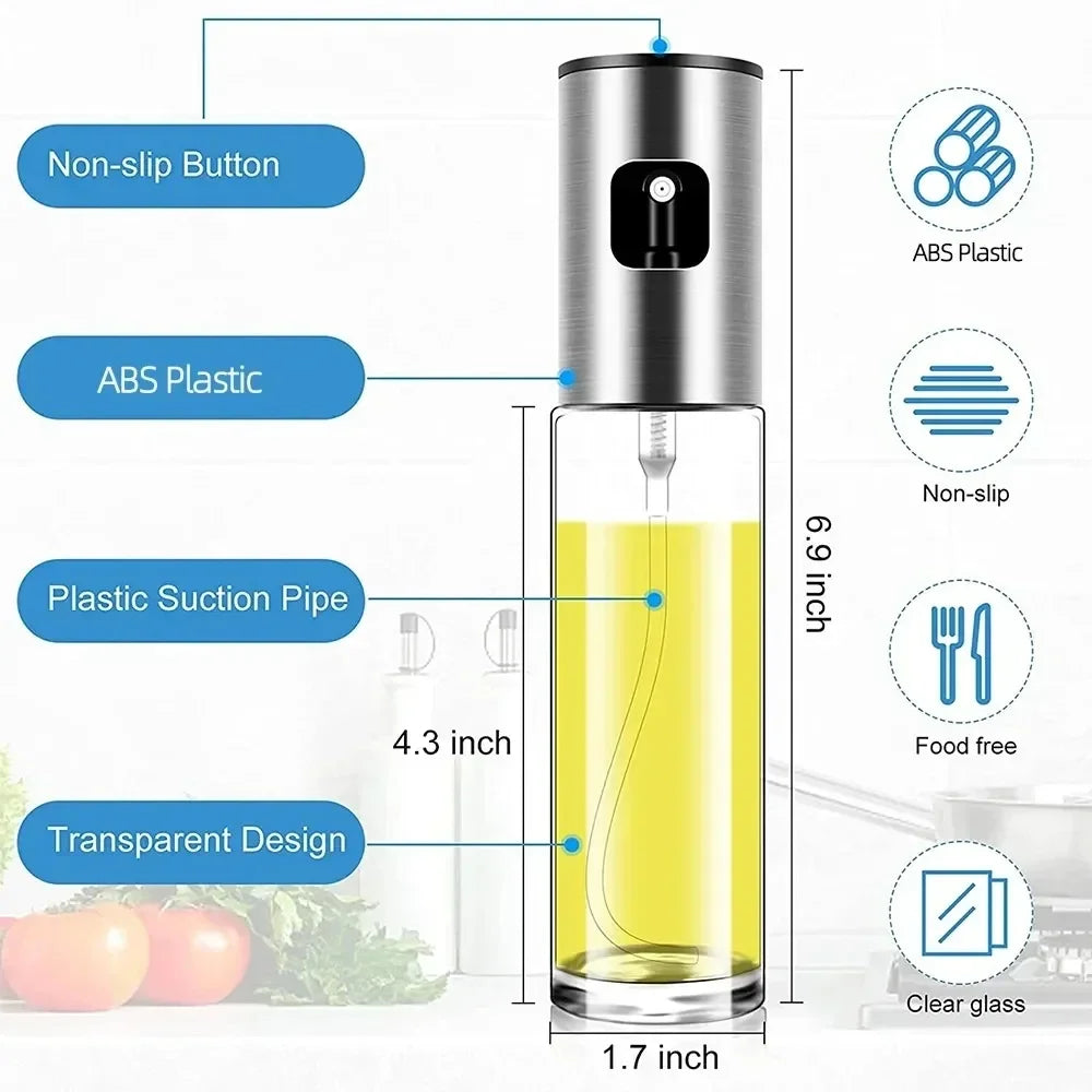 Glass Oil Spray Mister | Olive Oil Sprayer for Kitchen & BBQ Oil Spray Mister QXL