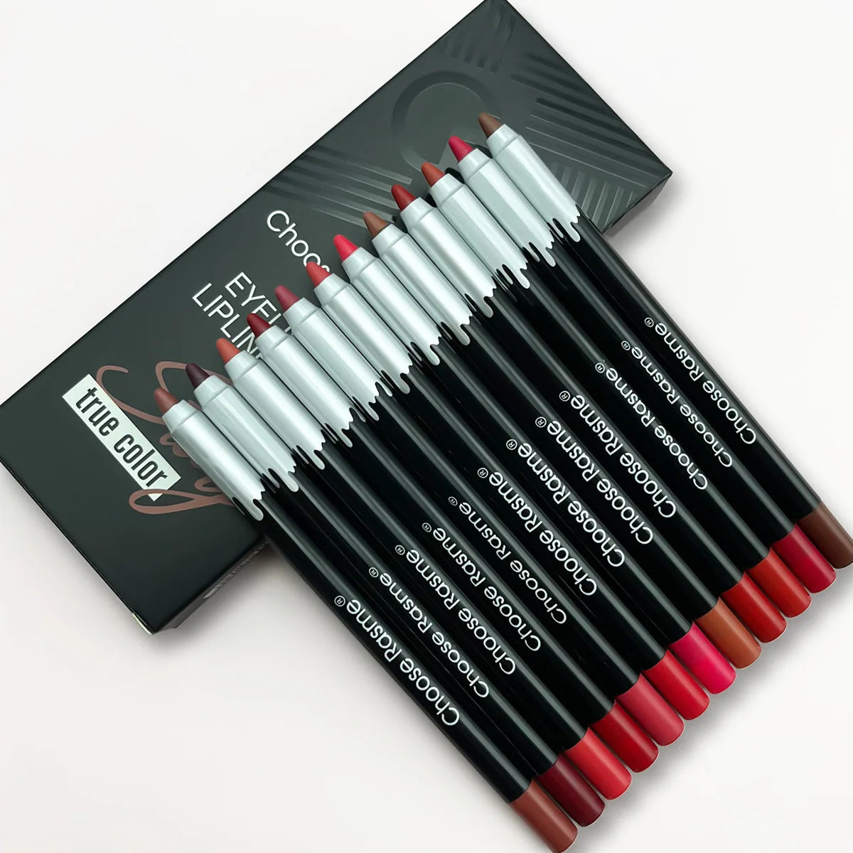 12-Pc Lip Liner Set | 12 Nude Matte Shades, Long-Lasting Lip Liner Set QXL
