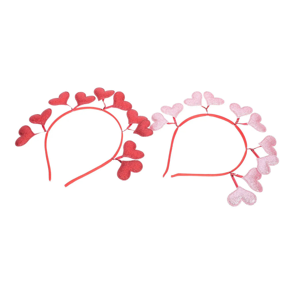 2-Pack Heart Headbands – Elastic Hair Hoops for Parties & Events Heart Hair Headbands QXL