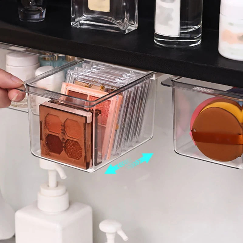 2-Pack Clear Plastic Makeup Organizer Boxes | Desk Storage Makeup Organizer Box QXL