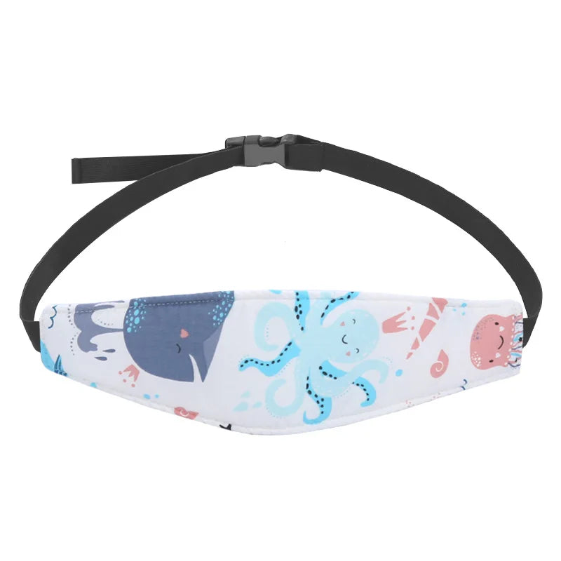 Baby Head Support Pillow & Adjustable Stroller Safety Belt Baby Head Support Pillow QXL B37 ocean