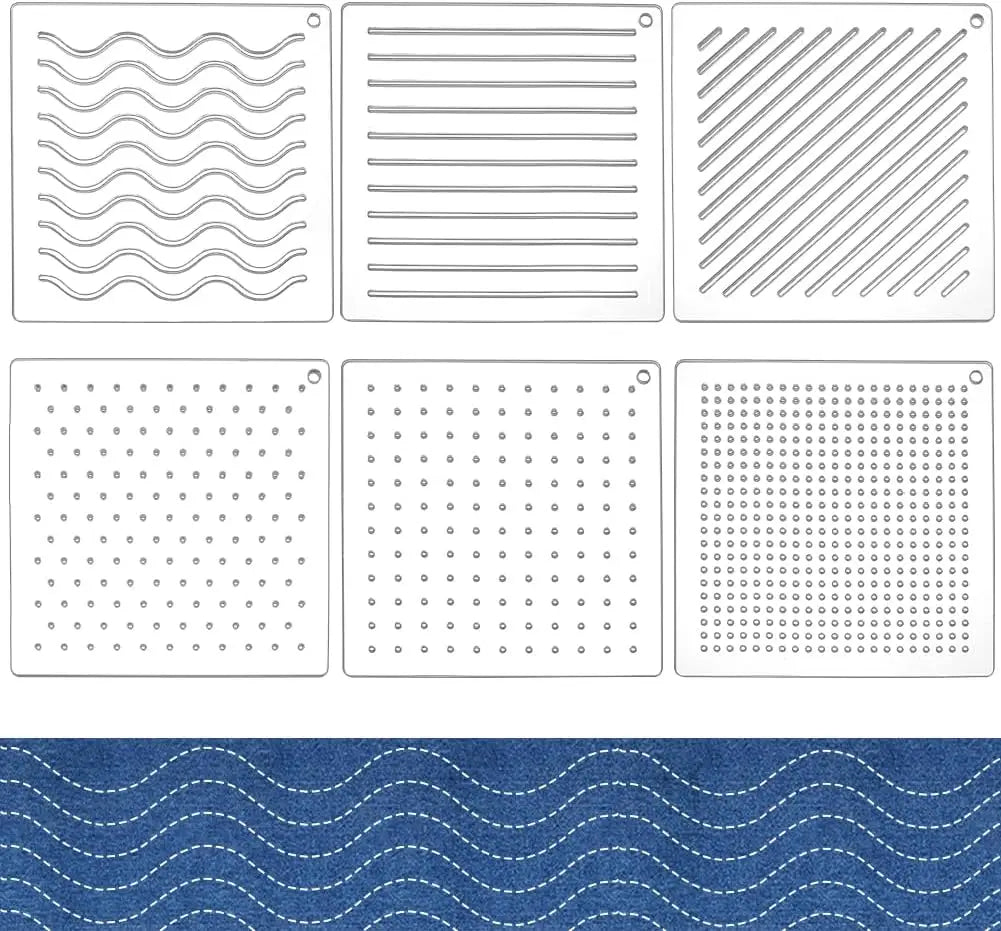6-Piece Acrylic Sashiko Stencil Set | Quilting & Embroidery Embroidery Stencil Set QXL AECH04-12912