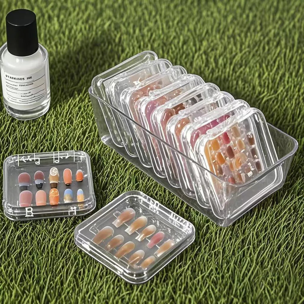 10-Pack Square Empty Press-On Nail Packaging Boxes Nail Packaging Boxes QXL