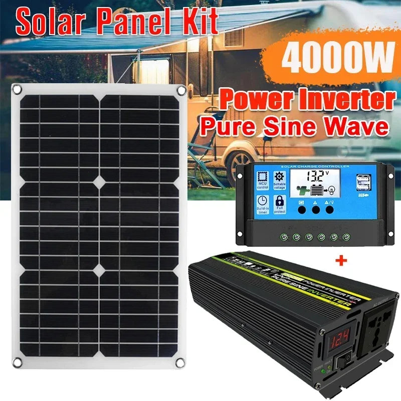 4000W Pure Sine Wave Solar Inverter Kit with 30A Controller Solar Power Inverter Kit QXL