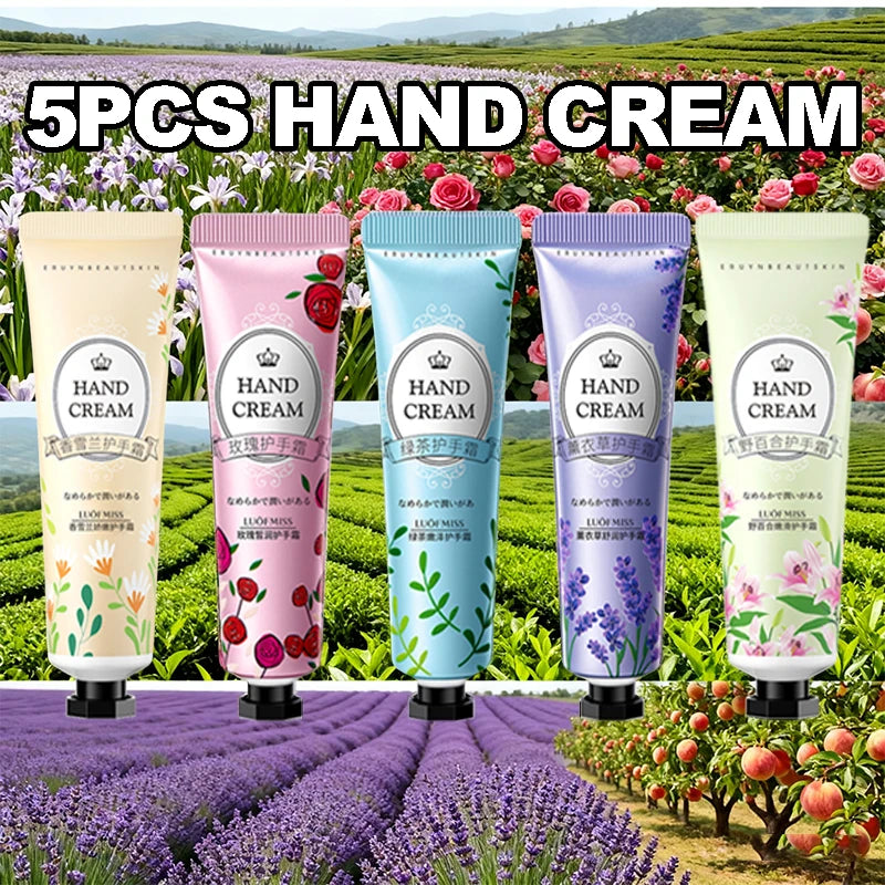 5-Pack Scented Hand Cream Set | Deep Moisturizing Gift Hand Cream Set QXL 150g