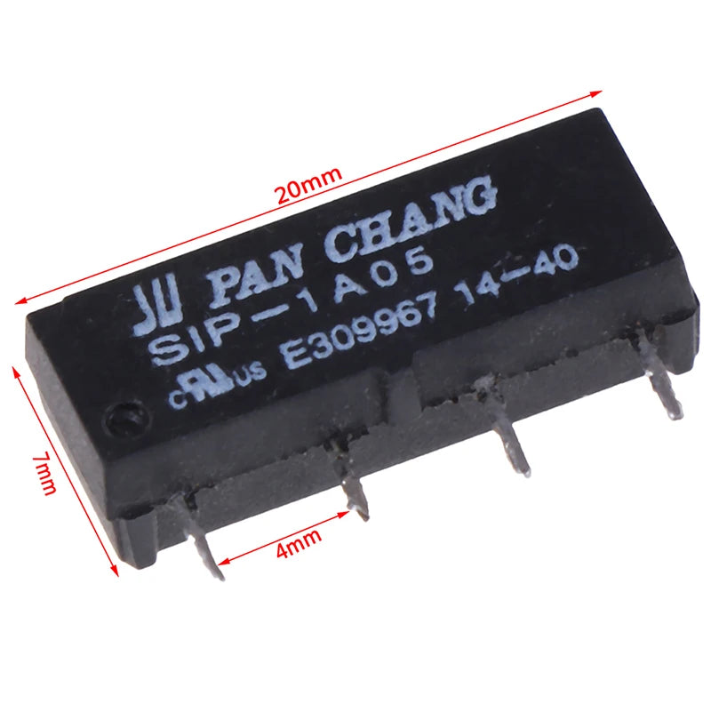 5-Pack SIP-1A05 4-Pin 5V Reed Switch Relay – DC Dry Relay Reed Switch Relay QXL