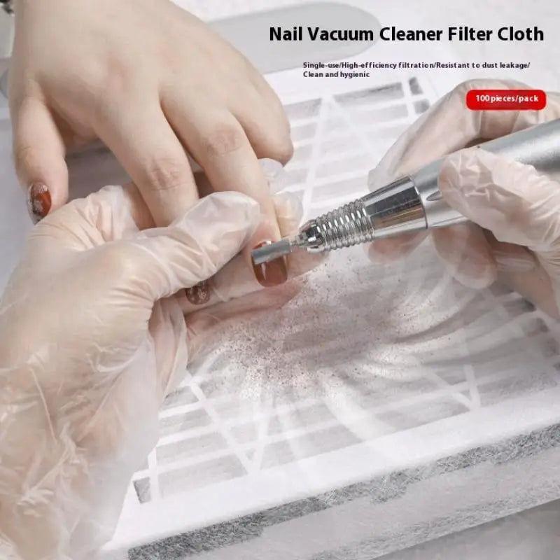 100-Pack Nail Dust Collector Filter Cotton | Universal Replacement Nail Vacuum Filter QXL