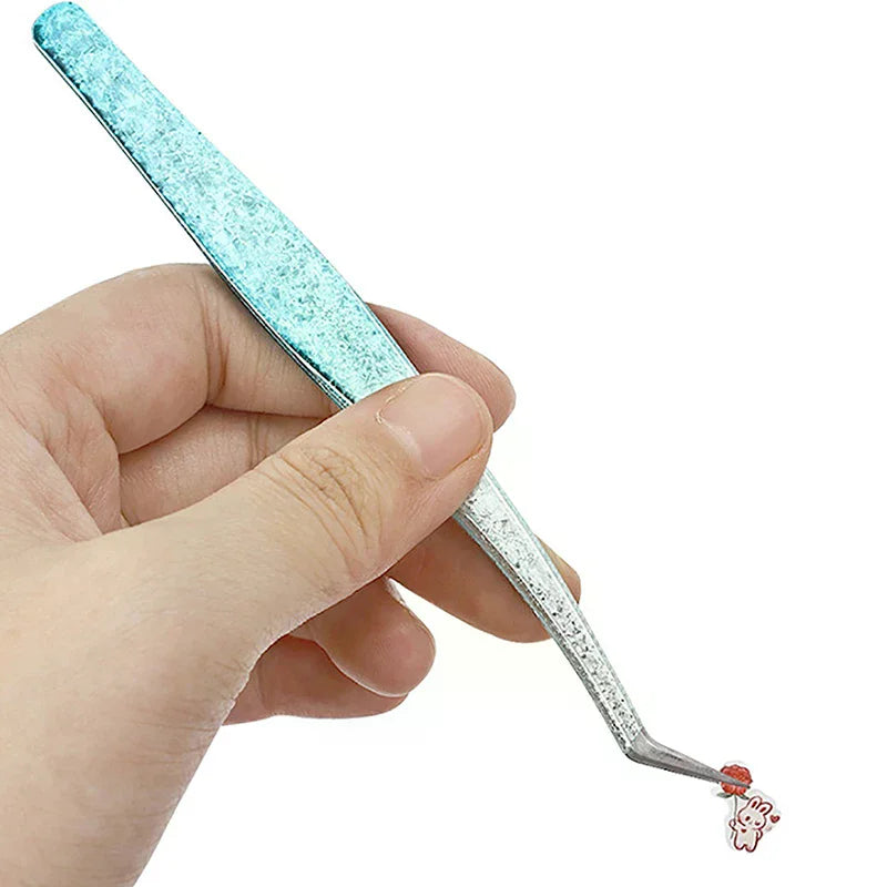 2-Pack Anti-Static Eyelash Extension Tweezers | Ice Flower Lash Extension Tweezers QXL