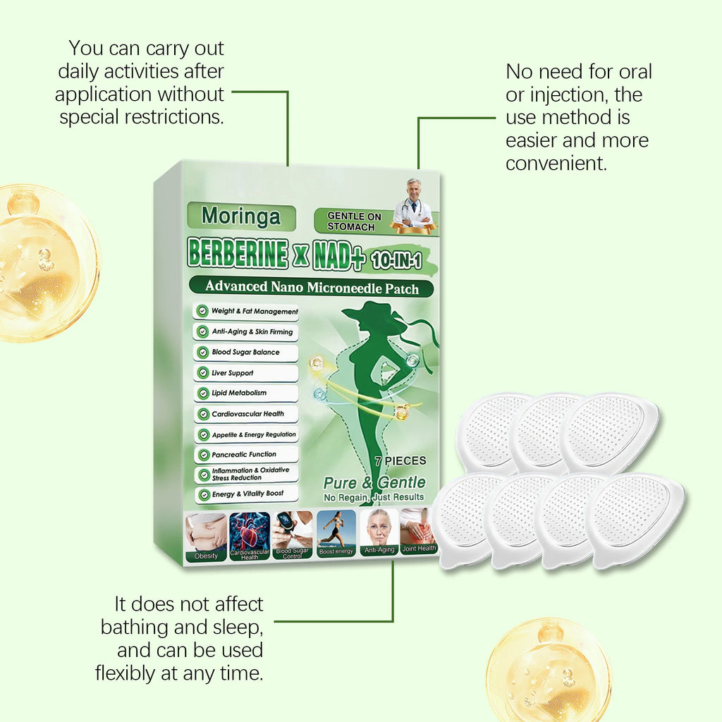 Nano Microneedle Patch with Berberine & NAD+ | 0.2mm Microdarts Microneedle Skin Patch QXL