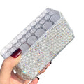 26-Hole Rhinestone Acrylic Makeup Brush Organizer & Holder Makeup Brush Organizer QXL White