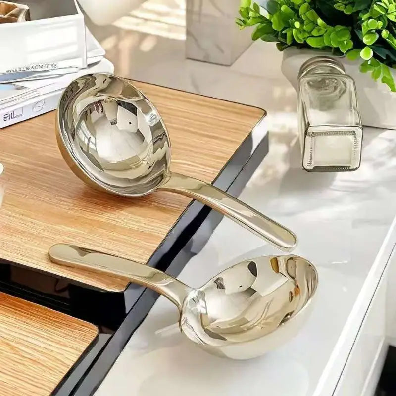 Stainless Steel Short Handle Large Soup Ladle Spoon Soup Ladle Spoon QXL