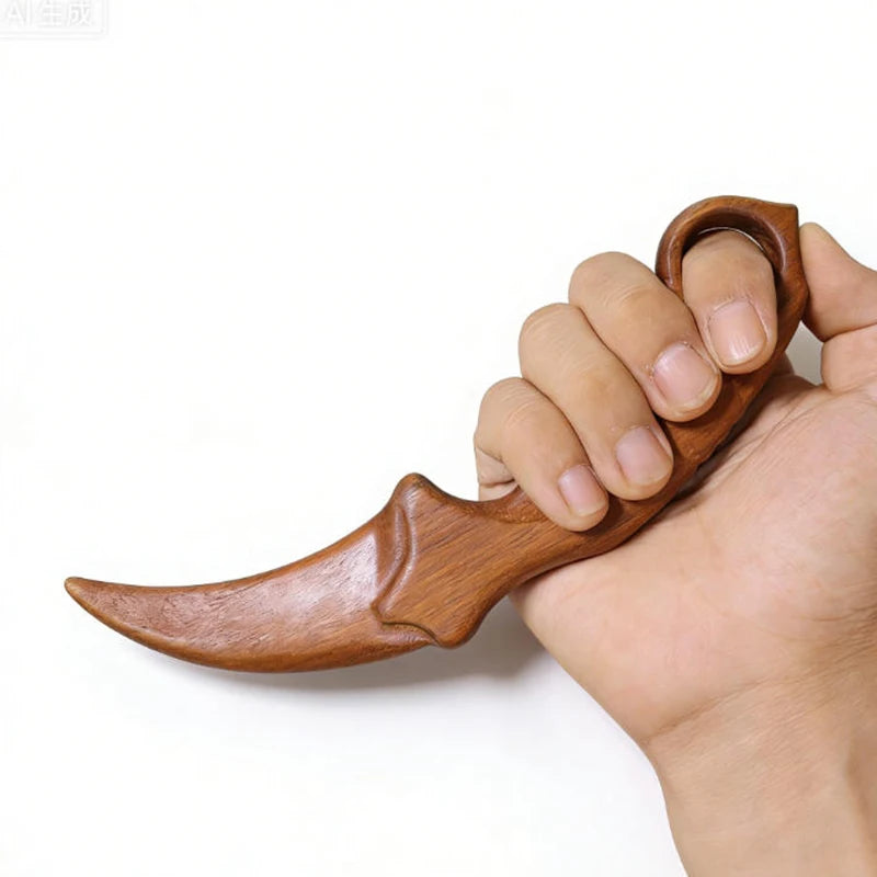 Golden Sandalwood Claw Knife | Hand-Carved Wooden Toy & Décor Wooden Toy Knife QXL