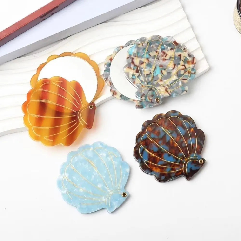 Shell Shape Folding Travel Makeup Mirror | Portable Compact Compact Travel Mirror QXL