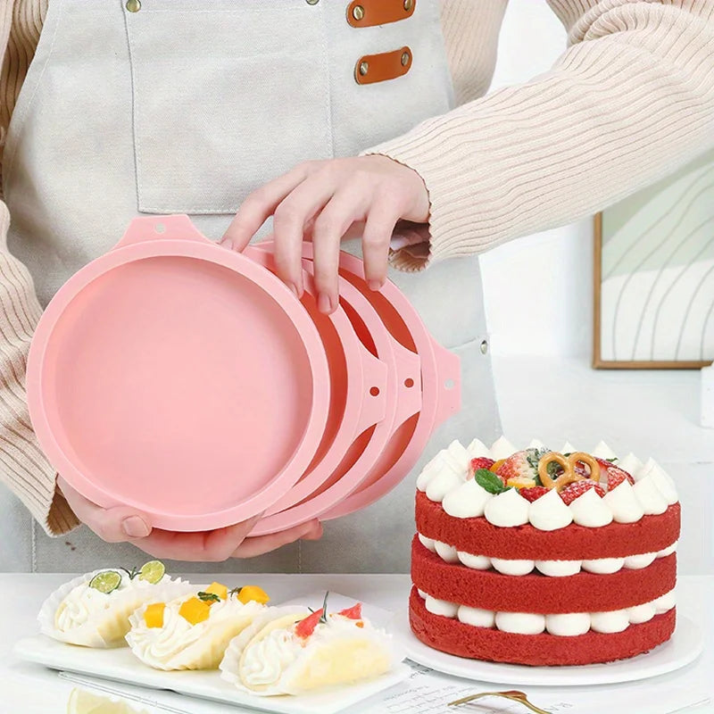 Silicone Cake Mold Set | Non-Stick Round Baking Pans Silicone Baking Mold QXL