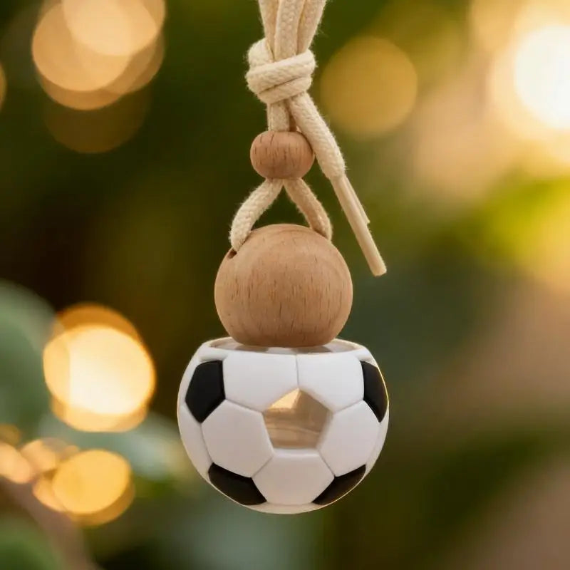 Football-Shaped 5ml Glass Car Perfume Bottle | Wooden Cap Perfume Bottle QXL
