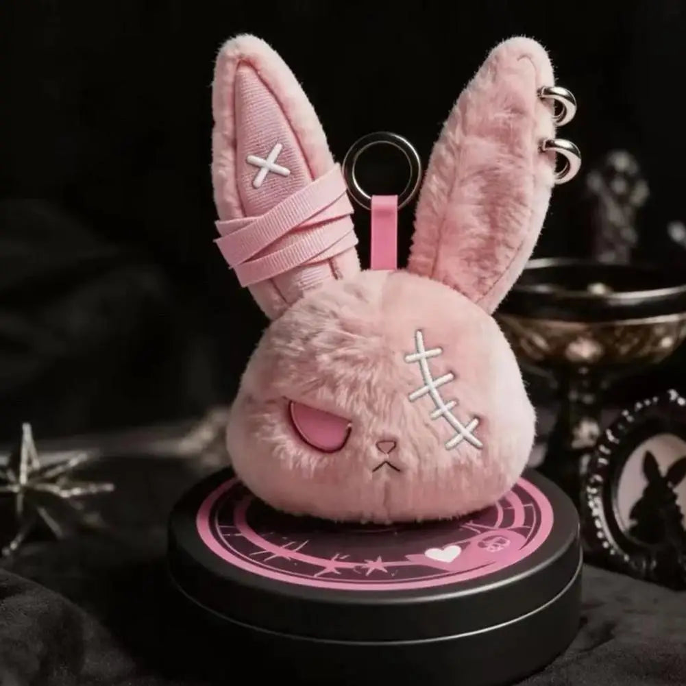 Gothic Evil Bunny Plush Keychain Pendant | Bag & Car Charm Plush Keychain Pendant QXL