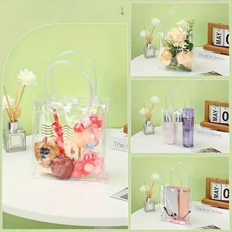 Large Clear PVC Tote Bag | Gift, Candy & Cosmetics Bag Clear PVC Tote Bag QXL