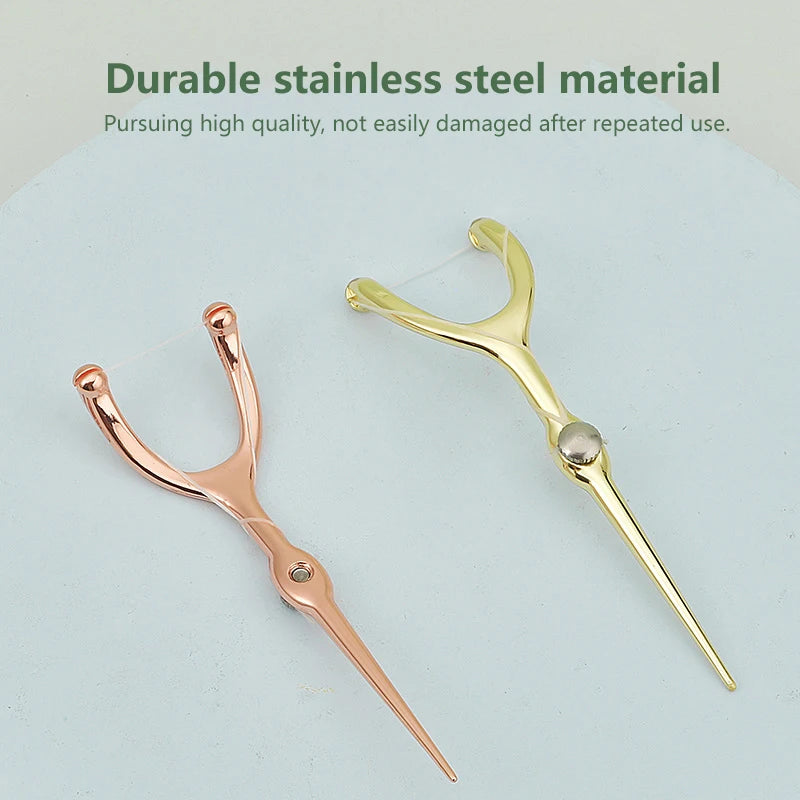 Reusable Stainless Steel Y-Shape Dental Floss Holder Set Dental Floss Holder QXL