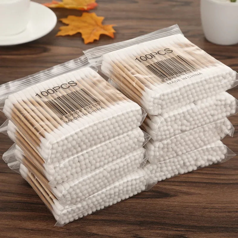 100-Pack Baby Cotton Swabs | 3 Shapes, BPA-Free & Biodegradable Baby Cotton Swabs QXL