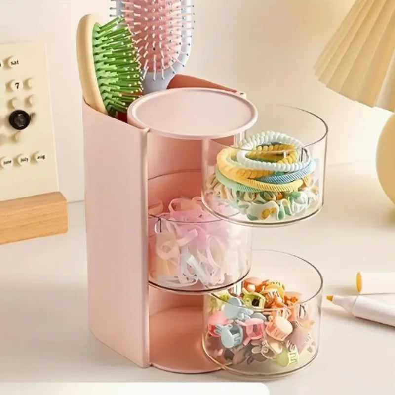 2-in-1 Rotating Makeup Brush & Powder Puff Storage Organizer Makeup Brush Organizer QXL
