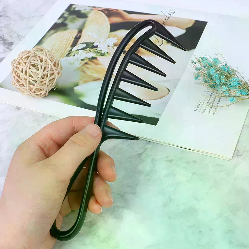 Shark Jumbo Wide Tooth Hair Comb | Black Handle Grip Wide Tooth Hair Comb QXL