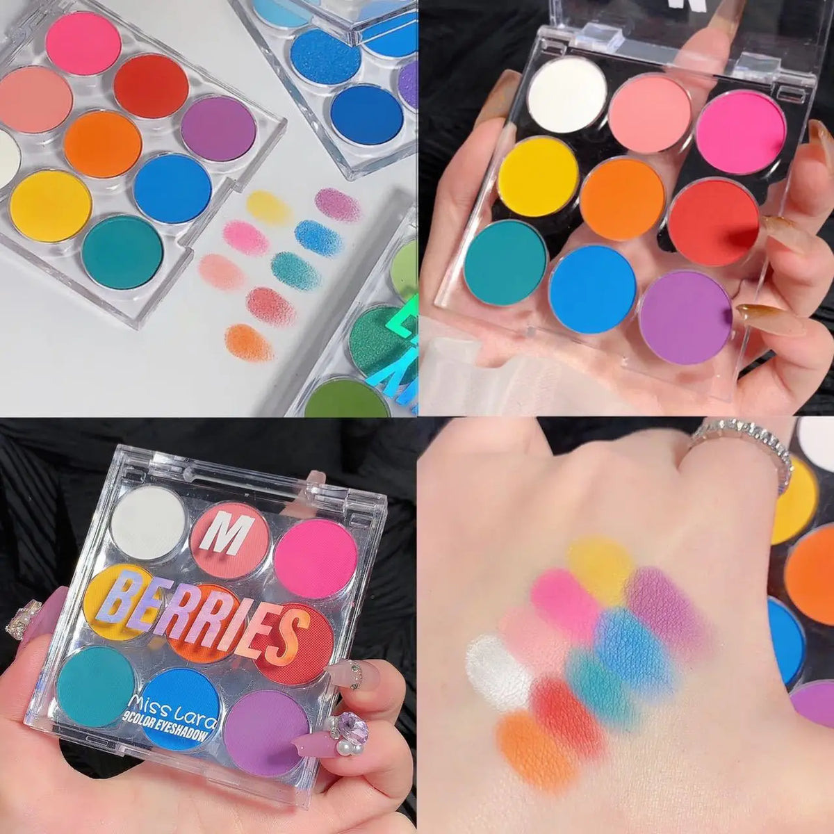 9-Color Diamond Eyeshadow Palette | Shimmer Glitter & Matte Eyeshadow Palette QXL
