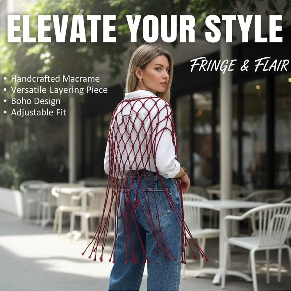 Bohemian Macrame Waist Belt | Fringe Tassel Body Chain Wrap Macrame Waist Belt QXL