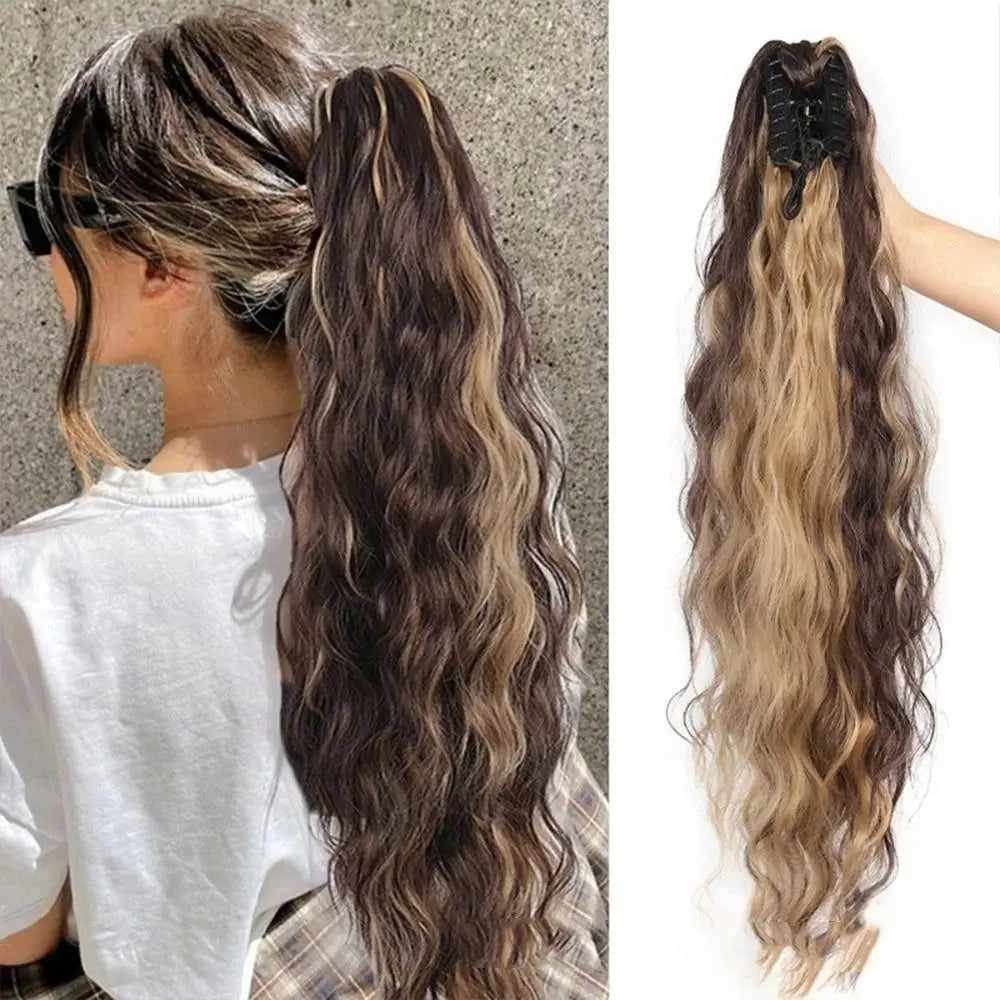 Clip-In Synthetic Ponytail Extension | Long Wavy Curly 66cm Clip-In Hair Extension QXL