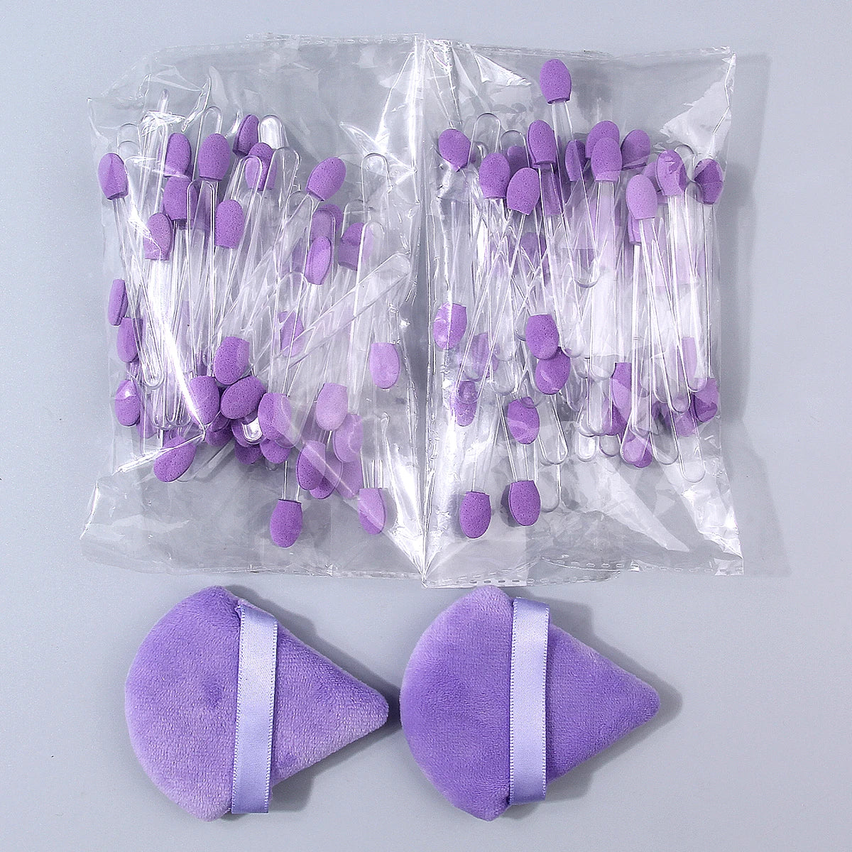 102-Pc Disposable Eyeshadow Sponge Sticks & Powder Puffs Set Makeup Applicator Set QXL