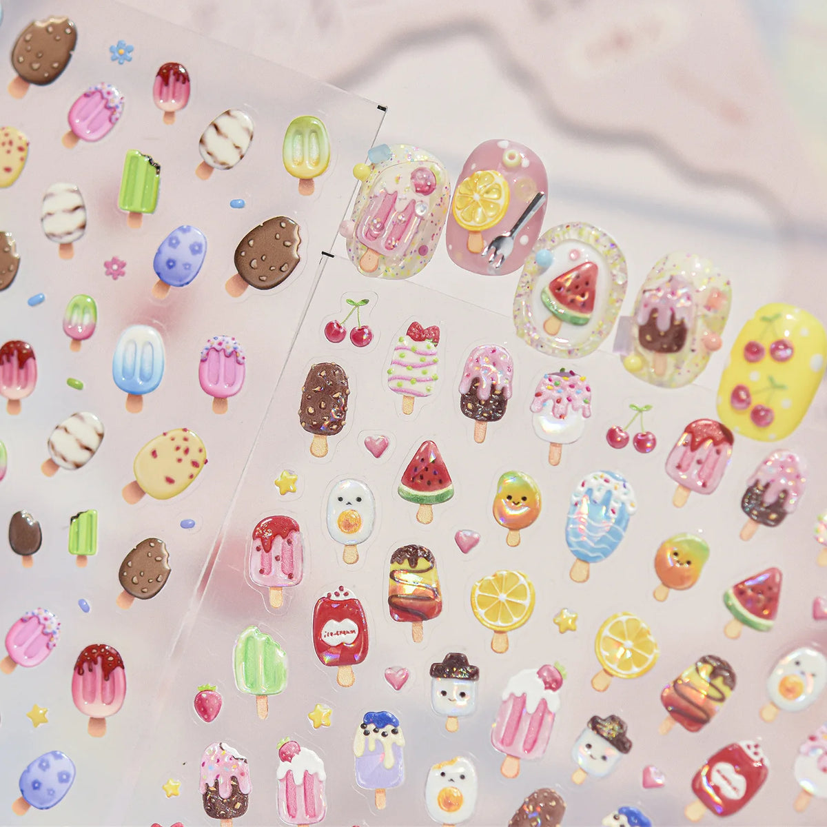 5D Summer Nail Stickers – Ice Cream & Glaze Decals | NAILFYOU Nail Art Stickers QXL