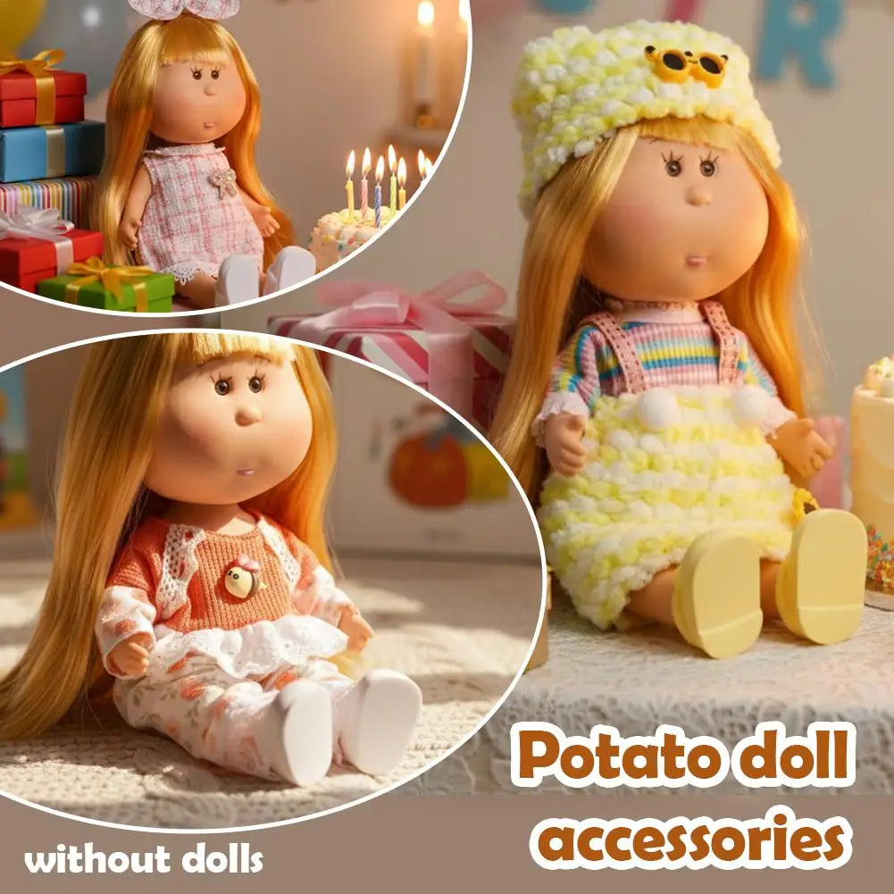 24cm Mia Spanish Potato Doll Floral Dress & Hat Set Doll Clothes Set QXL