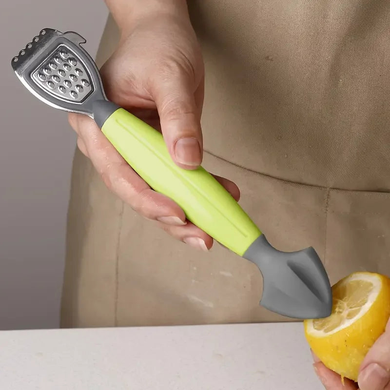 Lemon Zester & Juicer | Stainless Steel Green Handle Lemon Zester Juicer QXL