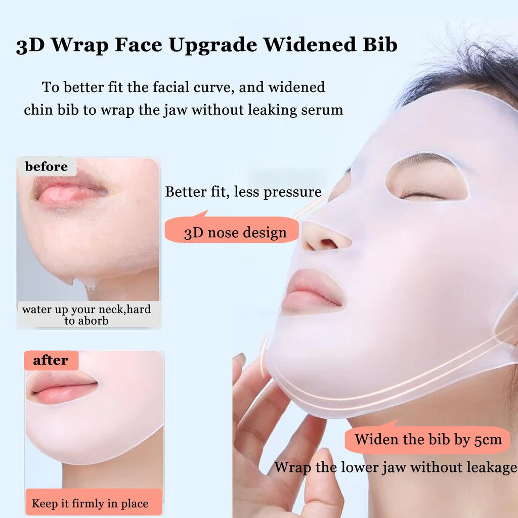 Reusable Silicone Face Mask Cover | Moisturising Skin Seal Silicone Face Mask QXL
