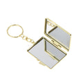 Mini Folding Makeup Mirror Keychain | Double-Sided Metal Compact Makeup Mirror QXL A3