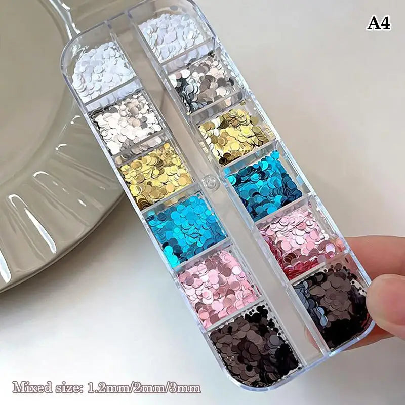 12-Grid Star Sequin Nail Glitter | DIY Nail Art Decoration Nail Art Glitter QXL A4
