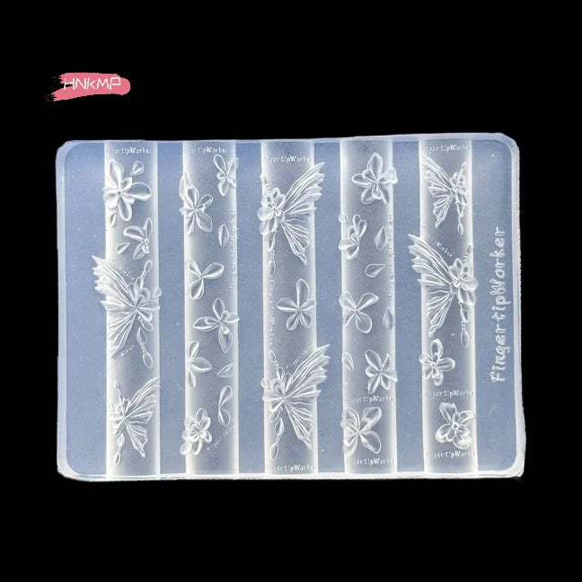 3D Silicone Nail Art Mold | Baroque Heart Butterfly Flower Silicone Nail Mold QXL