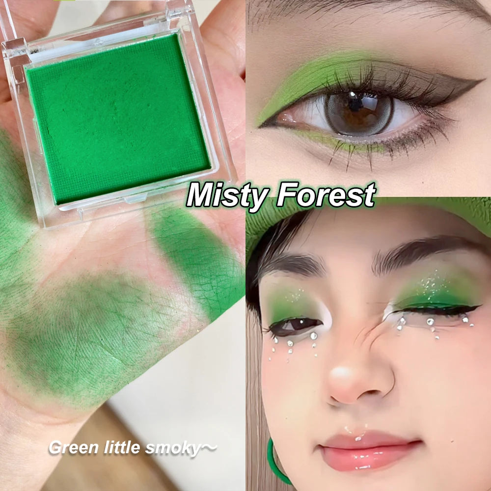 Matte Neon Green Eyeshadow | High Pigment Waterproof Single Color Matte Eyeshadow QXL