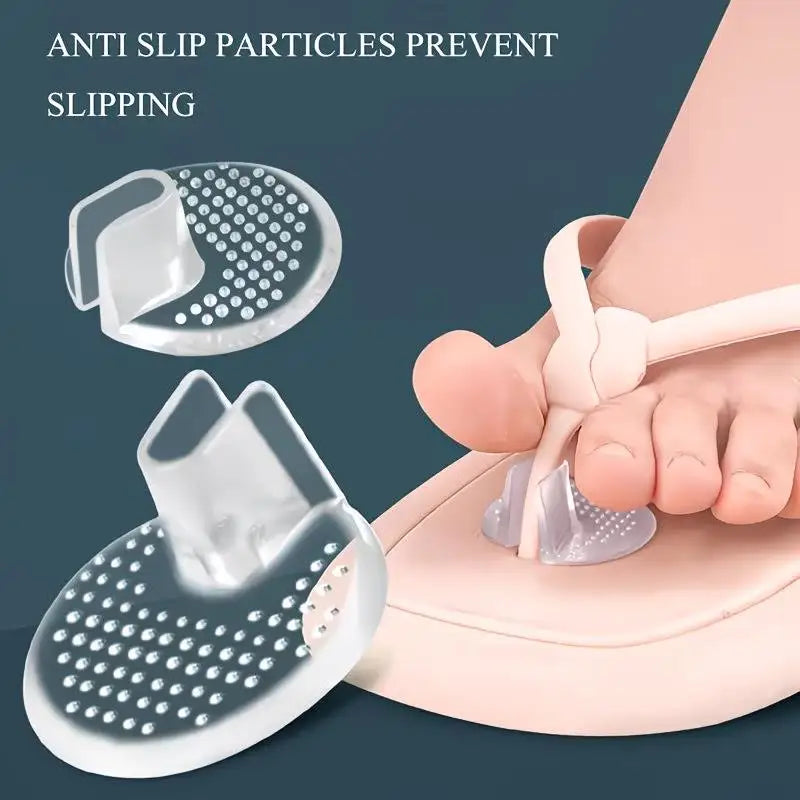 2-Pack Silicone Half Pads for Flip-Flops | Non-Slip Toe Protectors Sandal Toe Pads QXL