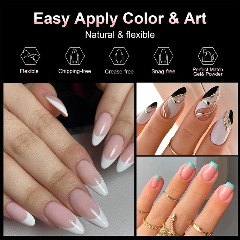 100-Pc Press-On False Nail Tips | Square Coffin Almond Shapes False Nail Tips QXL