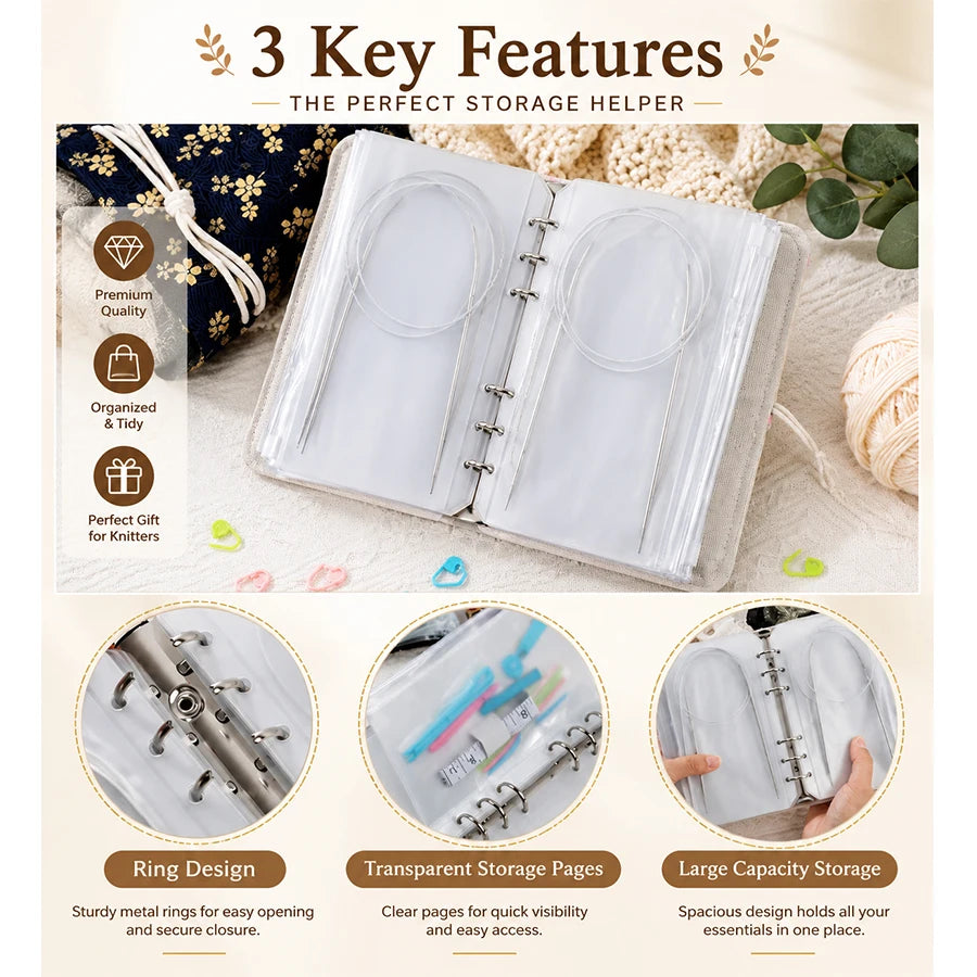 Complete Circular Knitting Needle Set | Floral Bag & Markers Knitting Needle Set QXL