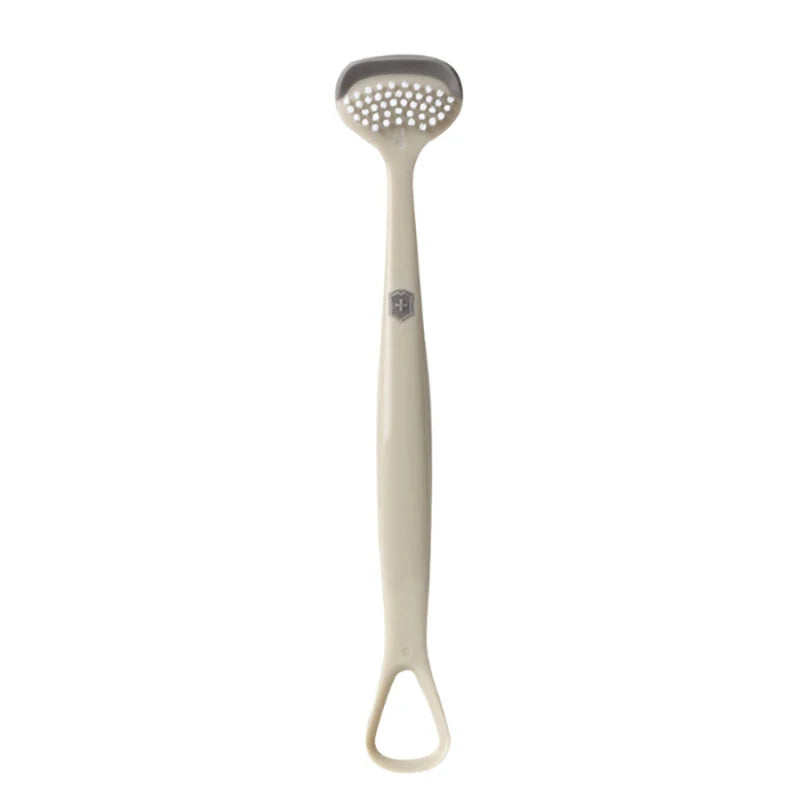 Triple-Effect Tongue Scraper & Brush | Fresh Breath Tool Tongue Scraper QXL White