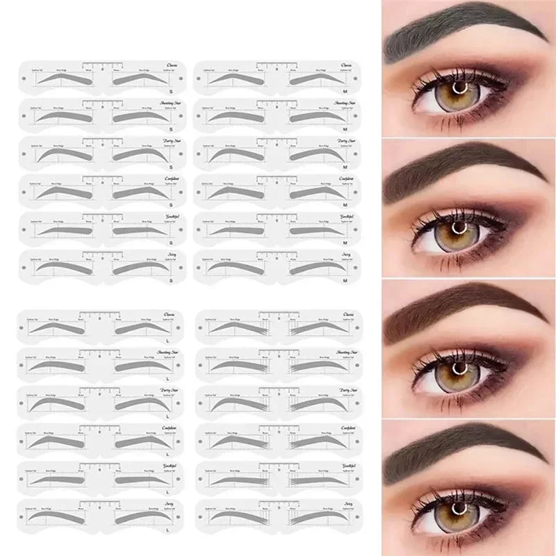 6-Pc Reusable Eyebrow Stencil Kit | DIY Brow Shaping Set Eyebrow Stencil Set QXL