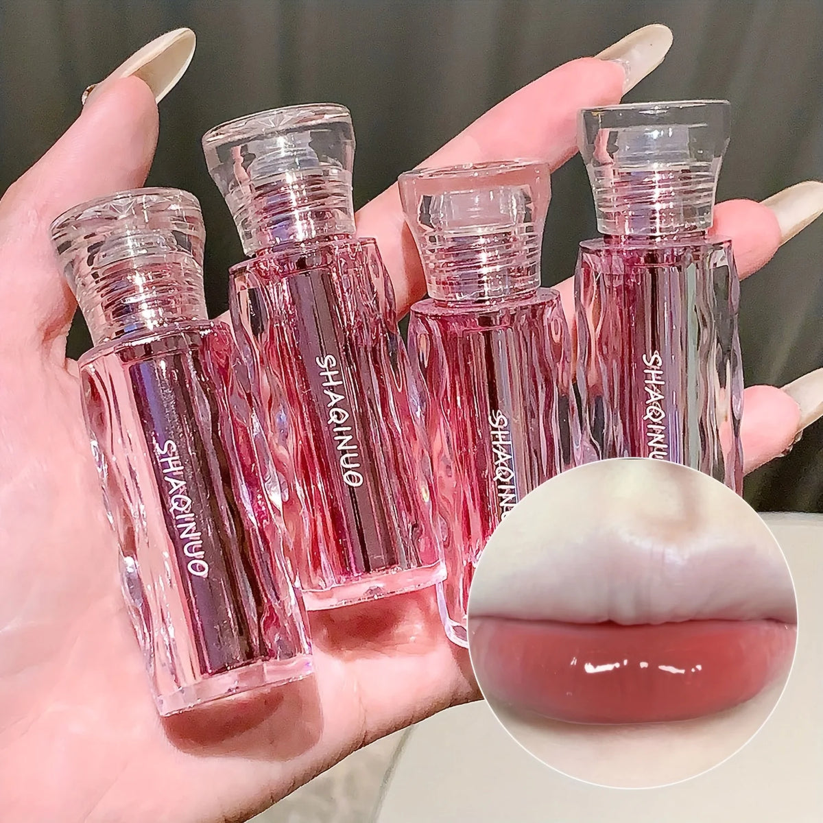 Berry Tint Lip Gloss | Hydrating Glossy Volumizing Lip Stain Lip Gloss QXL