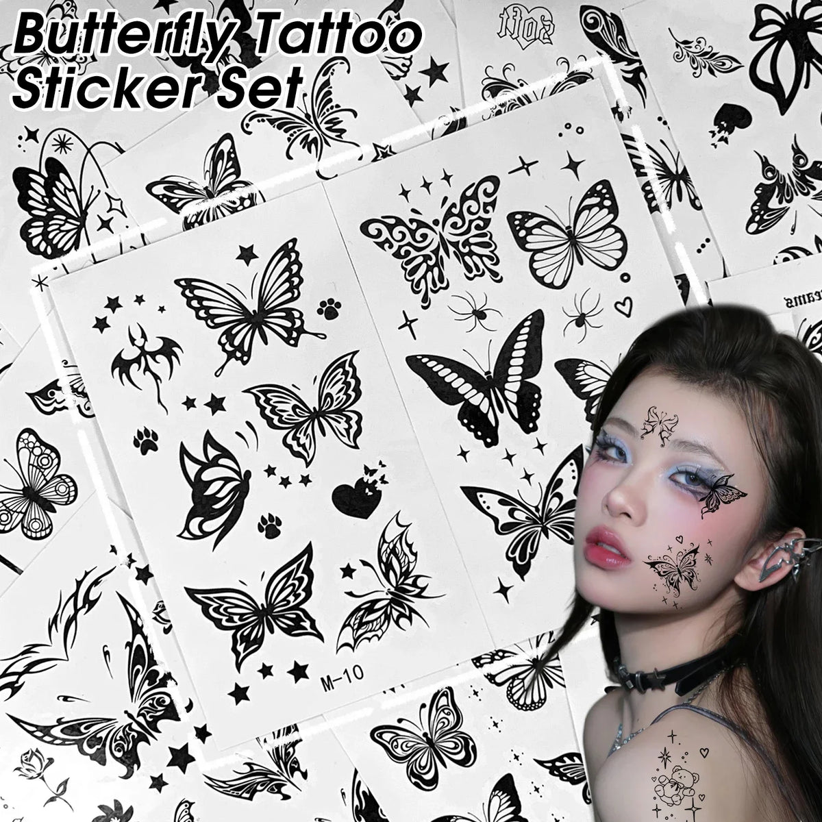 30-Pack Butterfly Flower Temporary Tattoos | Waterproof Transfer Temporary Tattoo Stickers QXL