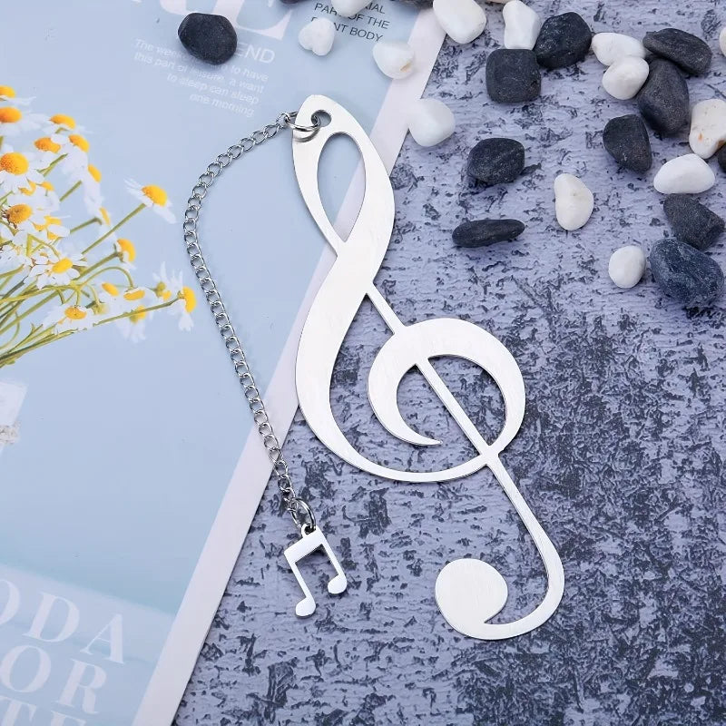 Musical Note Bookmark with Heart Charm | Gift for Music Lovers Decorative Bookmark QXL