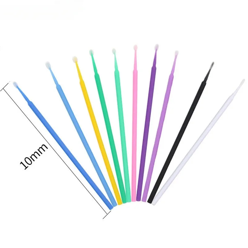 100-Pack Disposable Micro Applicator Brushes | Eye & Lip Makeup Disposable Applicator Brush QXL