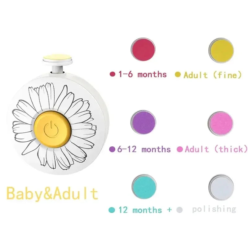 Baby Electric Nail Trimmer Kit | Safe Newborn Manicure Set Baby Nail Trimmer QXL B233 Yellow