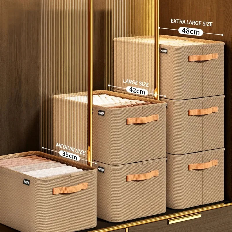 Thickened Fabric Clothes Storage Box | Wardrobe Basket Bin Fabric Storage Basket QXL
